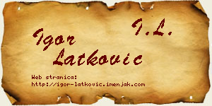 Igor Latković vizit kartica